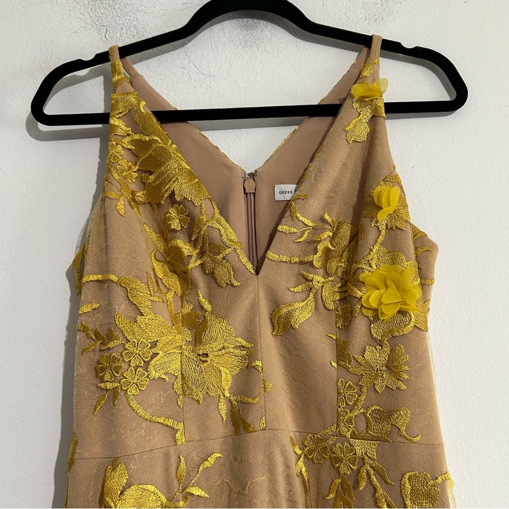 Dress the Population Audrey Fit & Flare Sheer Lace Floral Applique Midi Dress M - Picture 5 of 14